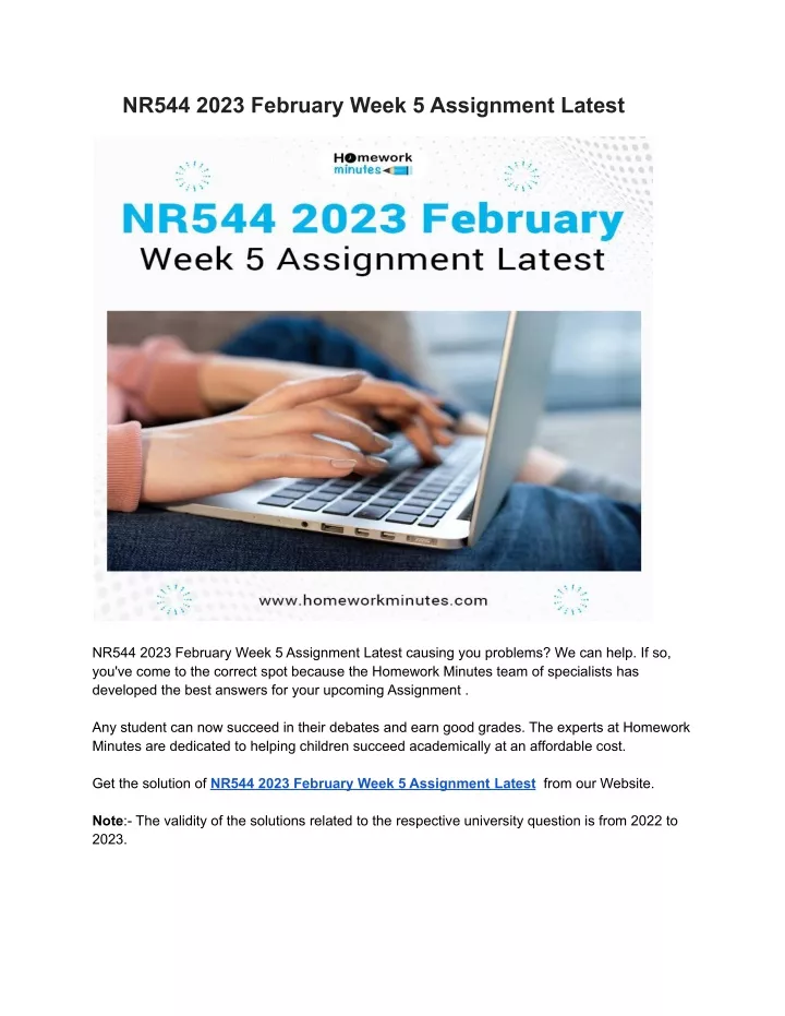 nr544 2023 february week 5 assignment latest