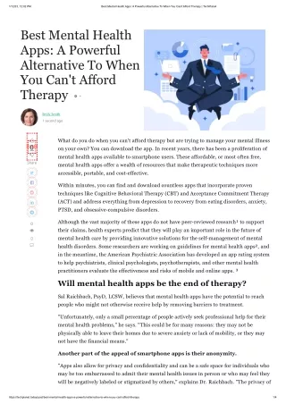 Best Mental Health Apps A Powerful Alternative To When You Can't Afford Therapy