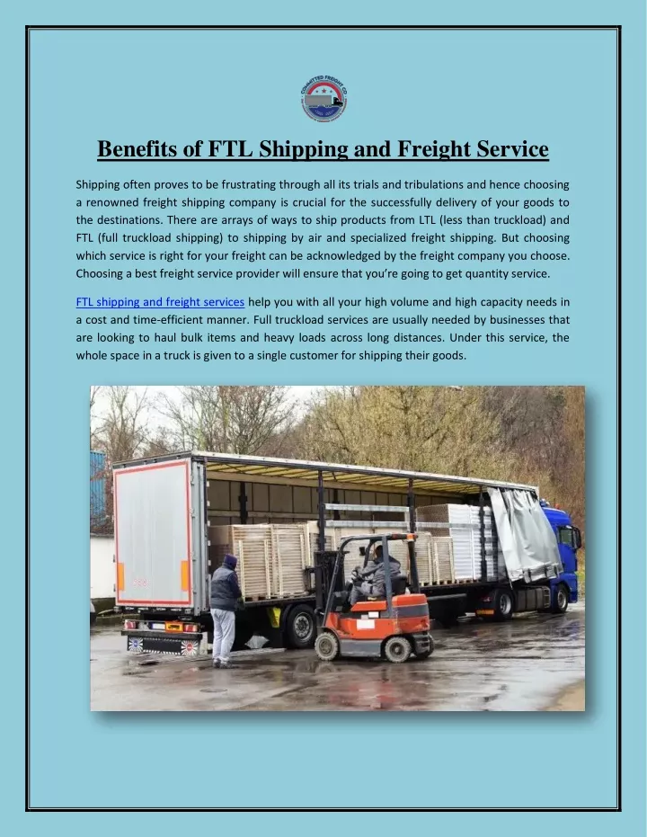 benefits of ftl shipping and freight service