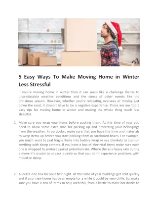 5 easy ways to make moving home in winter less