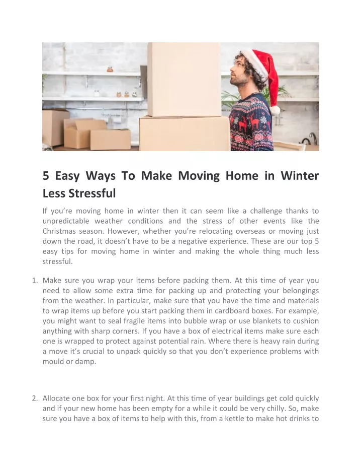 5 easy ways to make moving home in winter less