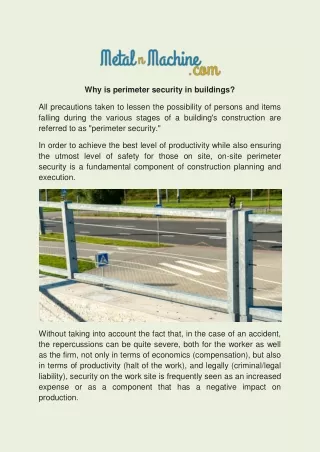 why is perimeter security in buildings
