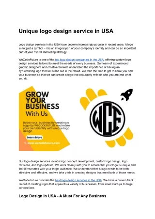 unique logo design service in usa