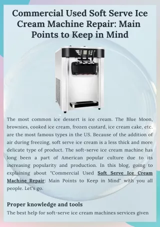 commercial used soft serve ice cream machine