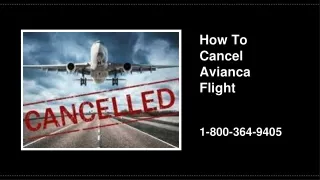 How To Cancel Avianca Flight