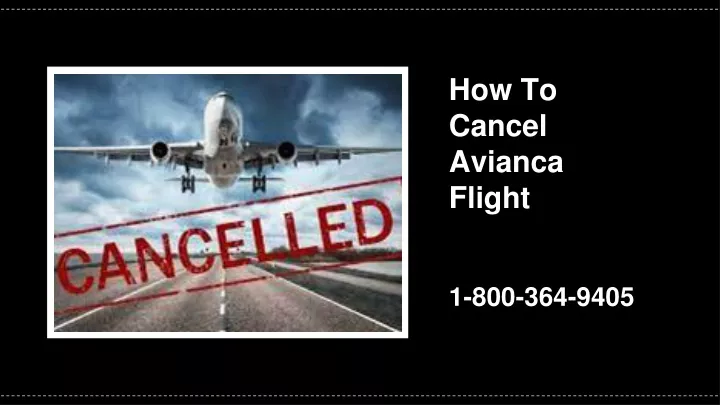 how to cancel avianca flight