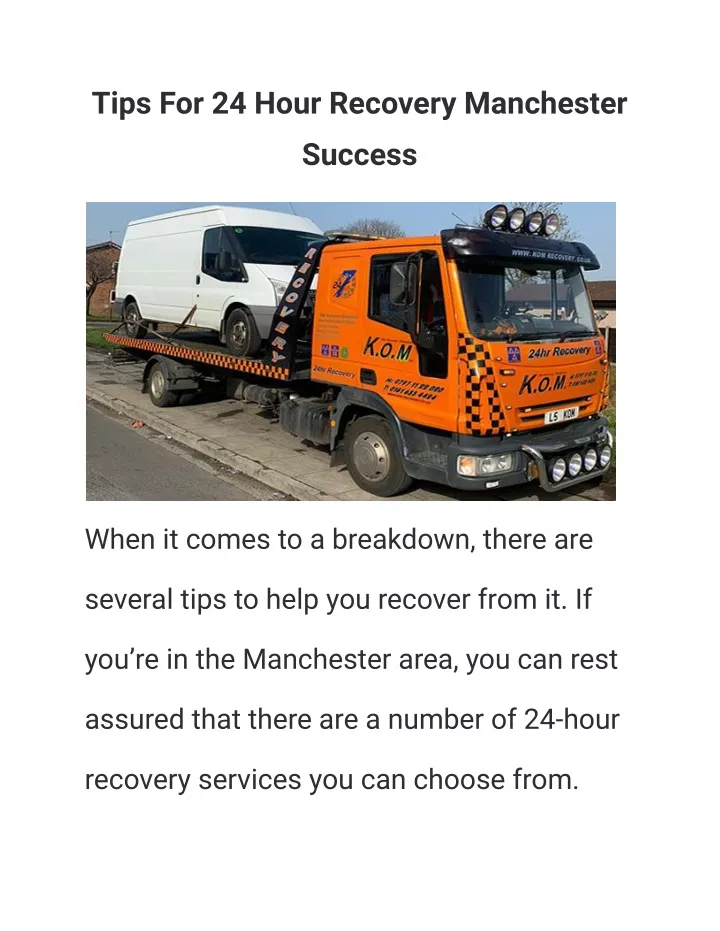 tips for 24 hour recovery manchester