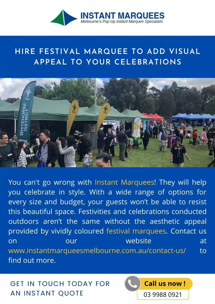 hire festival marquee to add visual appeal