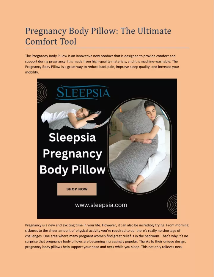 pregnancy body pillow the ultimate comfort tool