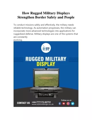 How Rugged Military Displays Strengthen Border Safety and People