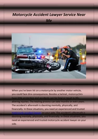 Motorcycle Accident Lawyer Service Near Me