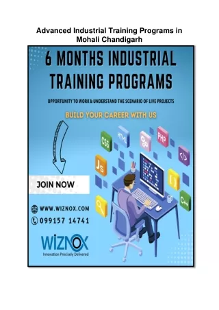 Best IT Company for 6 Months Industrial Training in Chandigarh Mohali