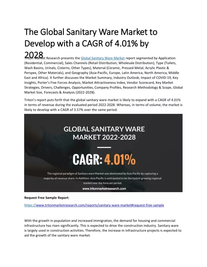 the global sanitary ware market to develop with