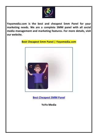 yoyomedia com is the best and cheapest smm panel