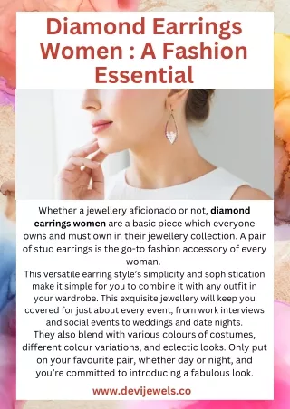 Diamond Earrings Women  A Fashion Essential