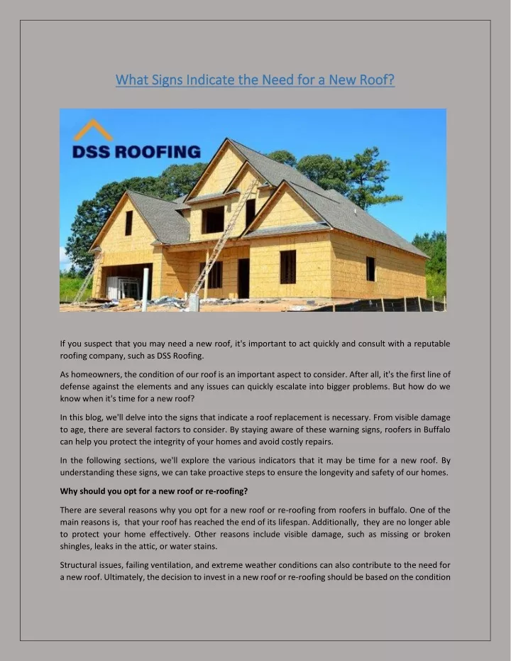 what signs indicate the need for a new roof what