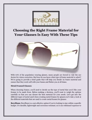 Choosing the Right Frame Material for Your Glasses Is Easy With These Tips