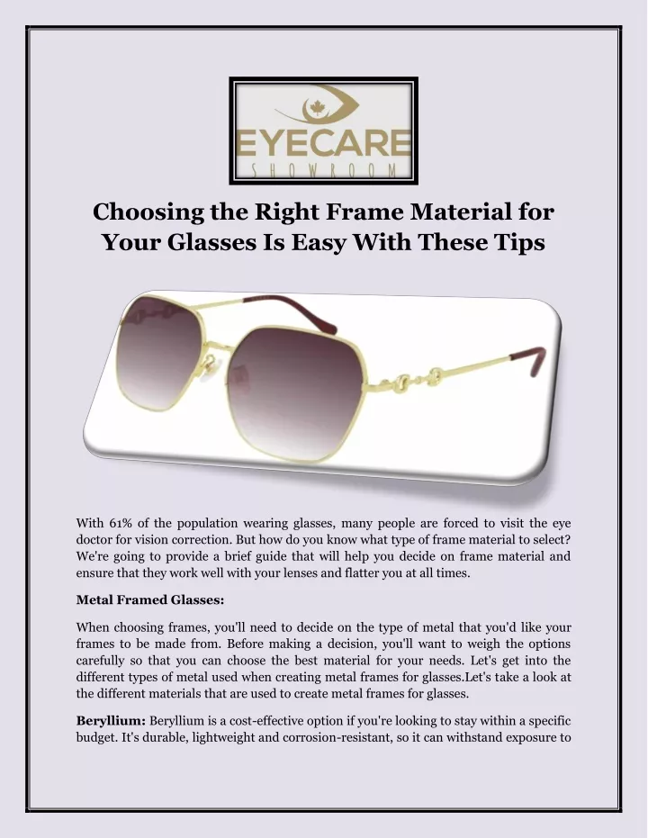 choosing the right frame material for your