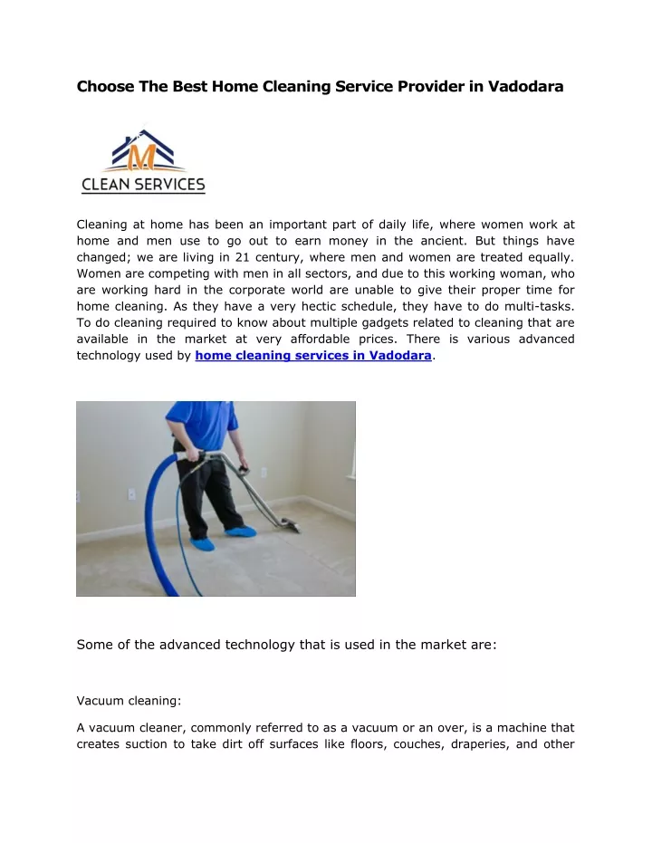 choose the best home cleaning service provider
