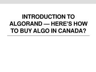 introduction to algorand here s how to buy algo in canada