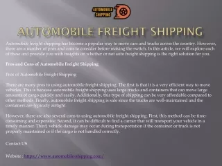 automobile freight shipping