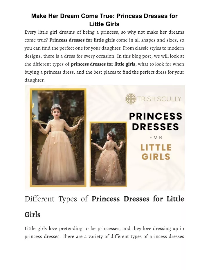 make her dream come true princess dresses