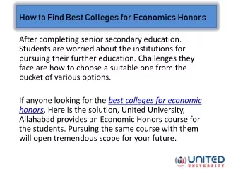 Find Best Colleges for Economics Honors in Allahabad