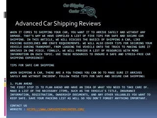 advanced car shipping reviews