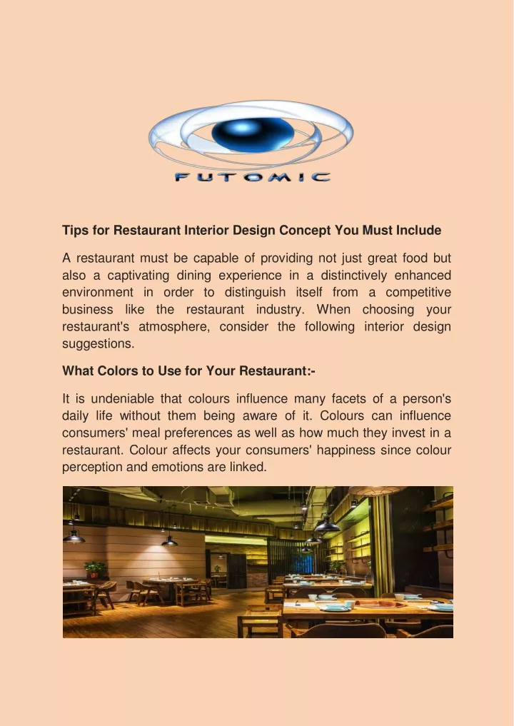 tips for restaurant interior design concept