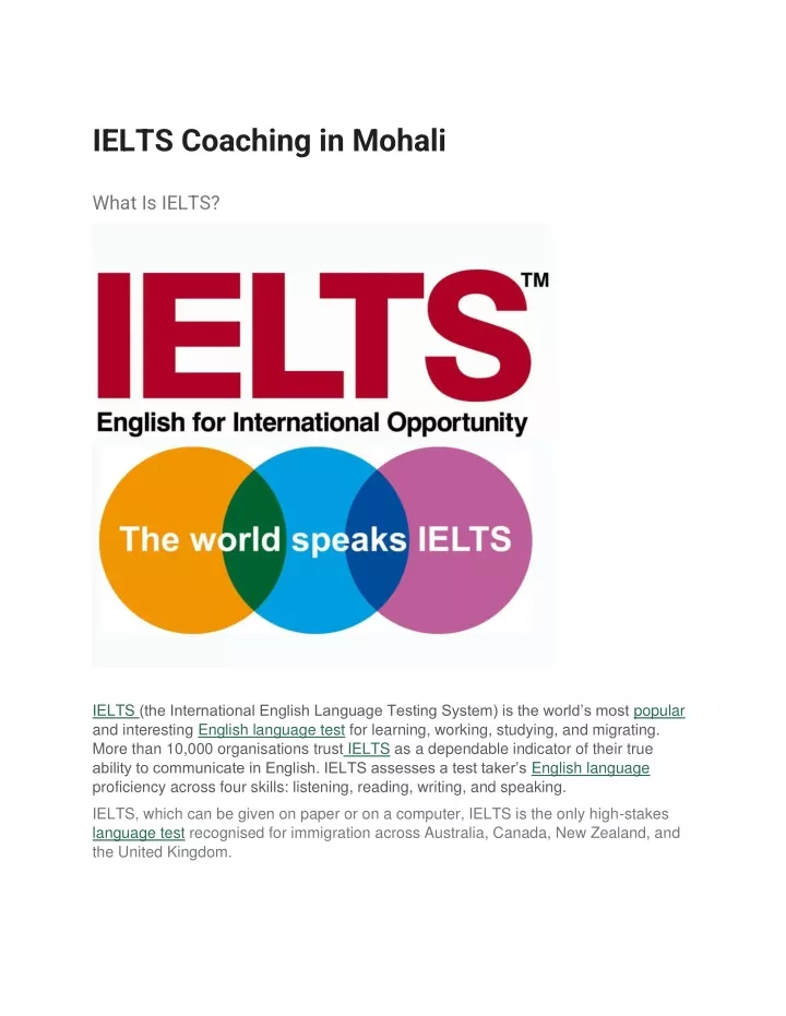 ielts coaching in mohali