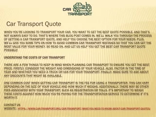 car transport quote