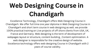 Web Designing Course in Chandigarh