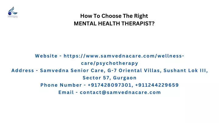 how to choose the right mental health therapist