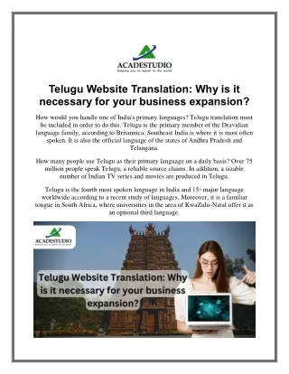 Telugu Website Translation: Why is it necessary for your business expansion?