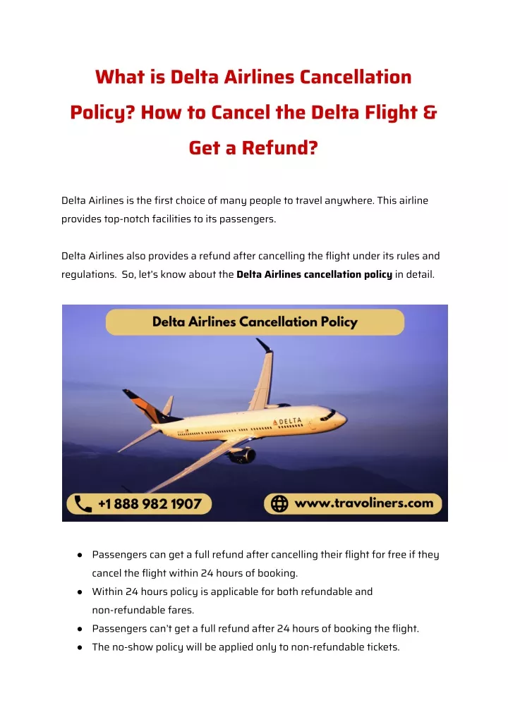 what is delta airlines cancellation policy