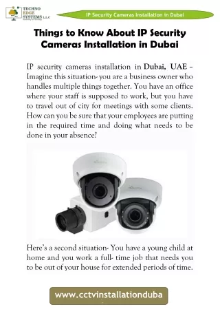 ip security cameras installation in dubai
