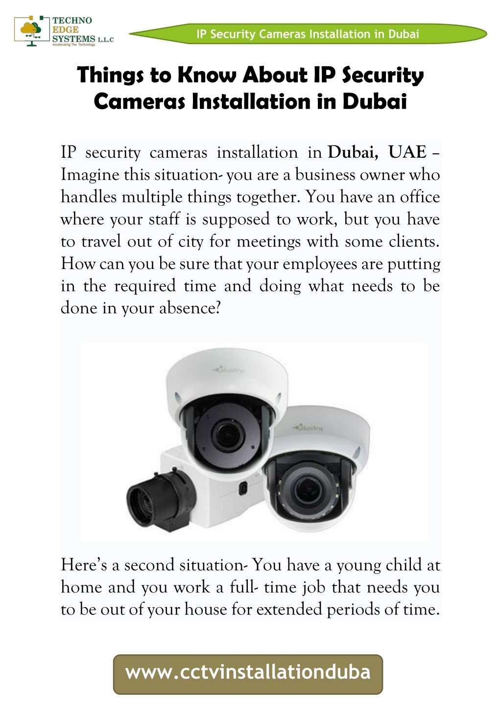 PPT - Things to Know About IP Security Cameras Installation in Dubai ...