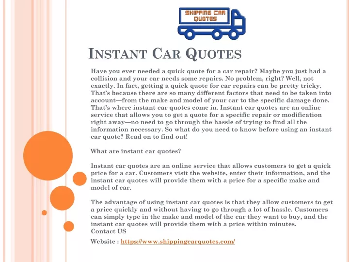 instant car quotes