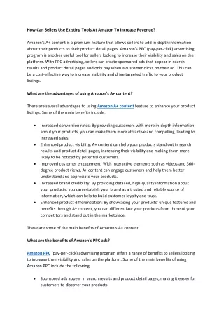 how can sellers use existing tools at amazon