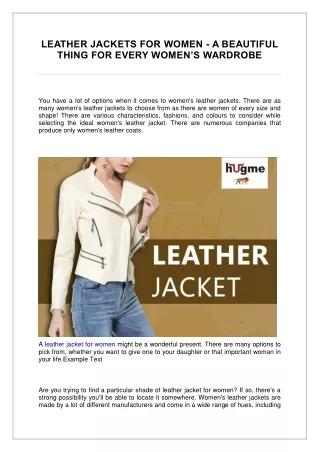 LEATHER JACKETS FOR WOMEN