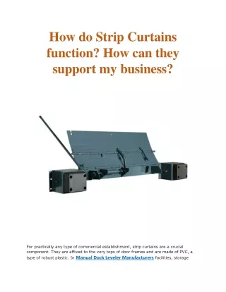 how do strip curtains function how can they