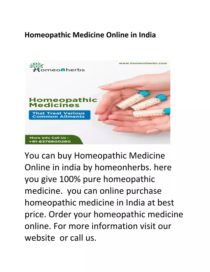 homeopathic medicine online in india