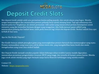 deposit credit slots