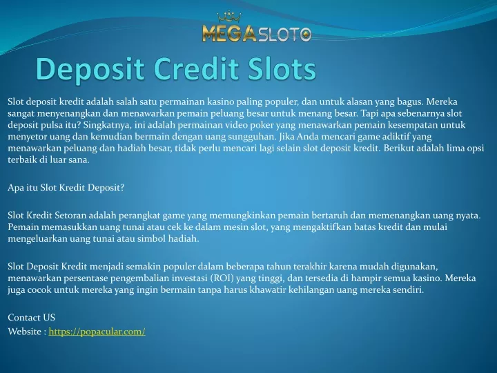 deposit credit slots