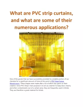 what are pvc strip curtains and what are some