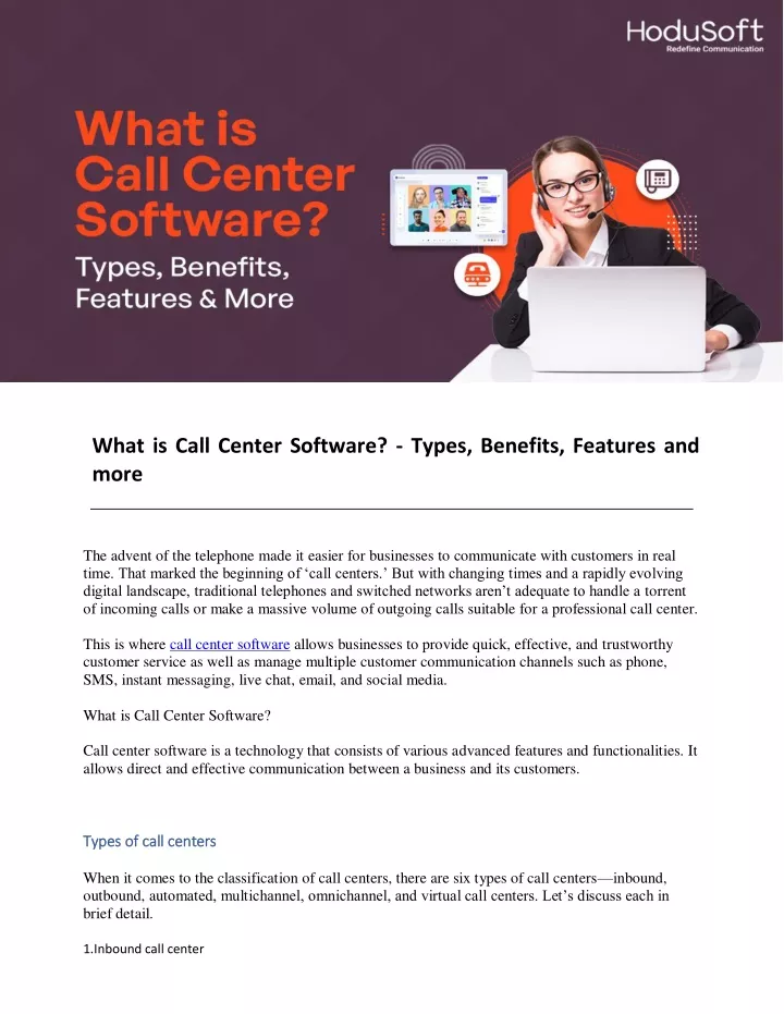 what is call center software types benefits