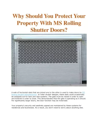 why should you protect your property with
