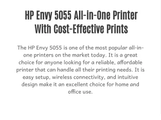 HP Envy 5055 All-in-One Printer With Cost-Effective Prints