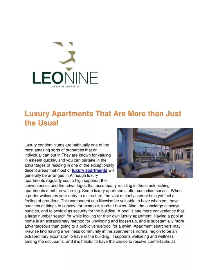 luxury apartments that are more than just