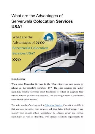 what are the advantages of serverwala colocation